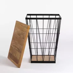 Kirklands Home Mango Wood Storage Basket Side Table Sale