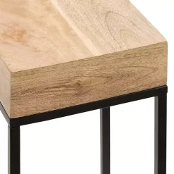 Kirklands Home Mango Wood Tabletop Square Side Table Tan Outlet