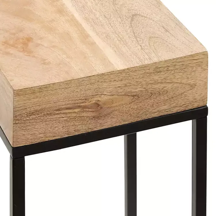 Kirklands Home Mango Wood Tabletop Square Side Table Tan Outlet