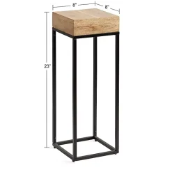 Kirklands Home Mango Wood Tabletop Square Side Table Tan Outlet