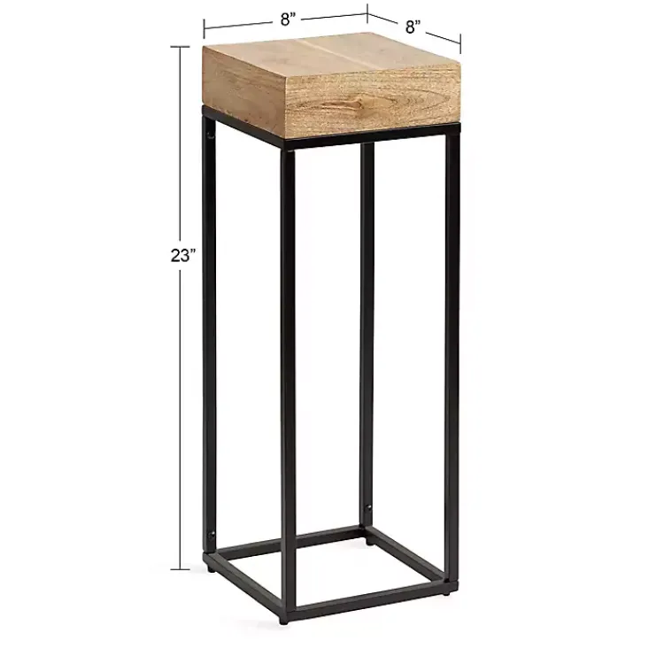 Kirklands Home Mango Wood Tabletop Square Side Table Tan Outlet