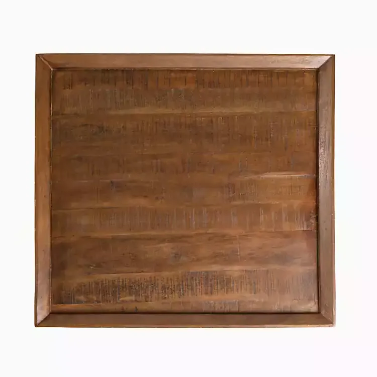 Kirklands Home Mango Wood Walnut Angled Square Coffee Table Brown New