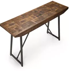 Kirklands Home Mango Wood Willow Parquet Sofa Table Tan Sale