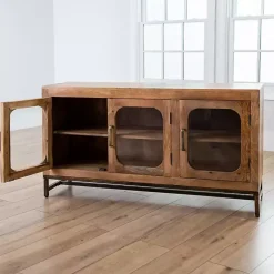 Kirklands Home Manu Mango Wood Media Cabinet Brown Discount
