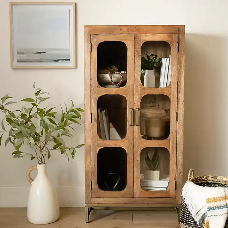 Kirklands Home Manu Natural Mango Wood Cabinet Discount