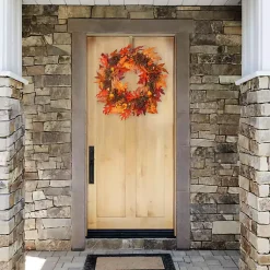 Wreaths>Kirklands Home Maple Berry Pinecone Pre-Lit Harvest Wreath
