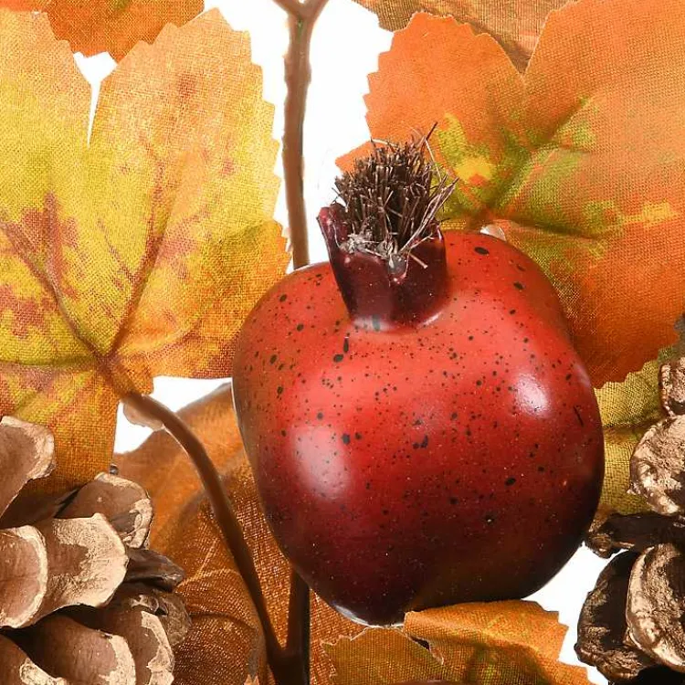 Arrangements & Greenery>Kirklands Home Maple Leaf and Pomegranate Corner Swags, Set of 2
