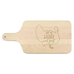 Kirklands Home Maple Wood Let Us Gather & Feast Cutting Board Tan Hot