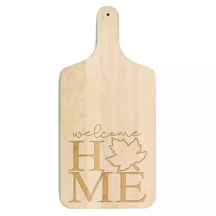 Kirklands Home Maple Wood Welcome Home Leaf Cutting Board Tan Online