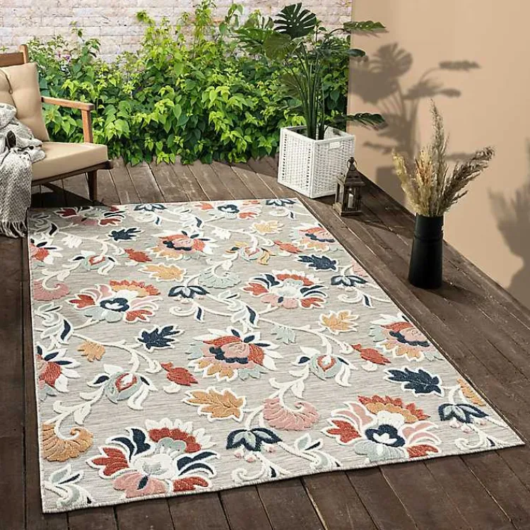 Kirklands Home Mara Floral Blossom Indoor/Outdoor Area Rug, 5x7 Online
