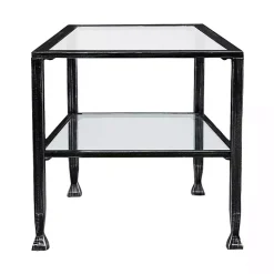 Kirklands Home Mara Glass and Metal Coffee Table Black Hot