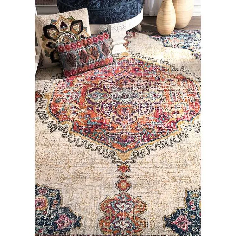 Kirklands Home Mara Vintage Medallion Area Rug, 5x8 Multi Clearance