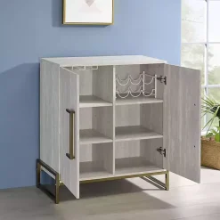 Kirklands Home Marble Finish Gold Handle Storage Cabinet Online