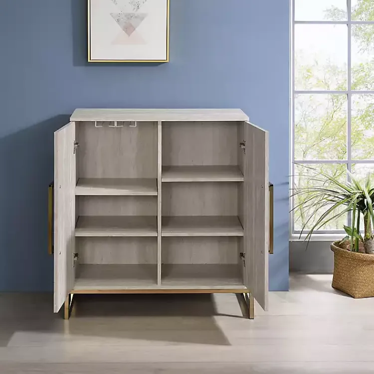 Kirklands Home Marble Finish Gold Handle Storage Cabinet Online