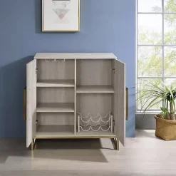 Kirklands Home Marble Finish Gold Handle Storage Cabinet Online