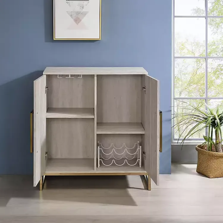 Kirklands Home Marble Finish Gold Handle Storage Cabinet Online