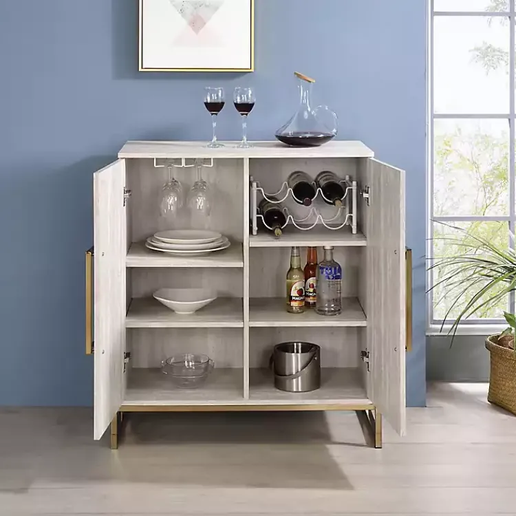 Kirklands Home Marble Finish Gold Handle Storage Cabinet Online