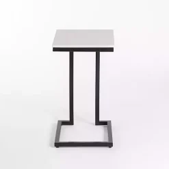 Kirklands Home Marble Modern Black Metal C-Table White Sale