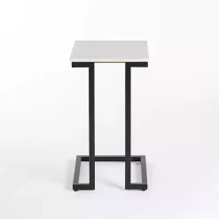 Kirklands Home Marble Modern Black Metal C-Table White Sale