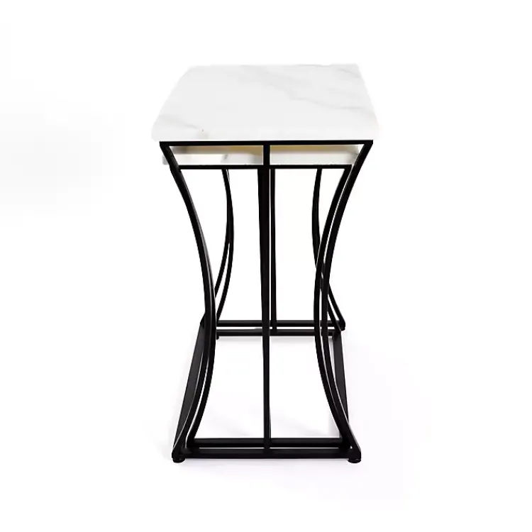 Kirklands Home Marble Nesting Accent Tables, Set of 2 White Hot