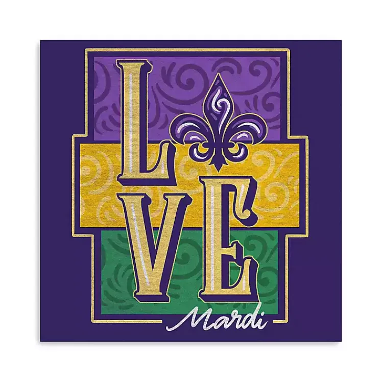 Mardi Gras Decorations>Kirklands Home Mardi Gras Love Canvas Art Print