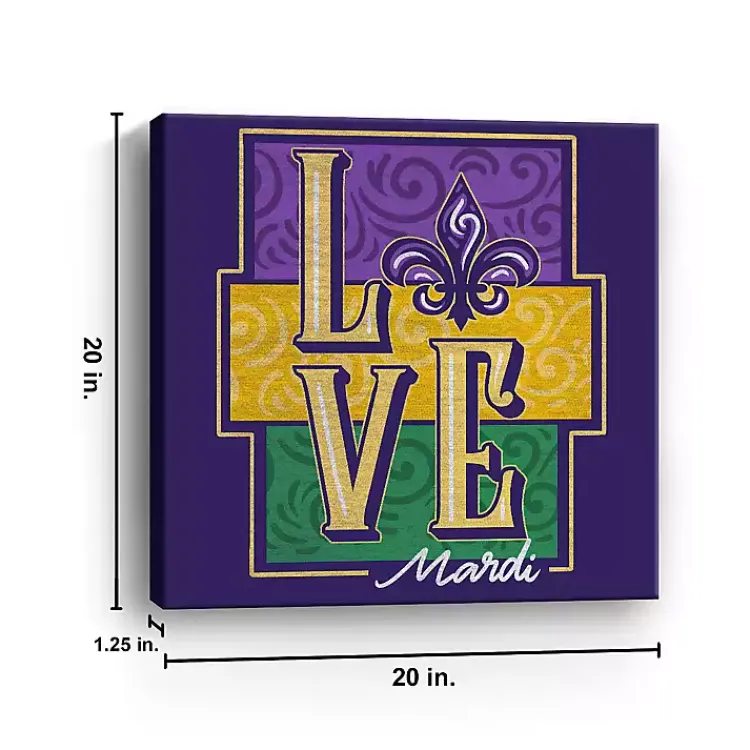 Mardi Gras Decorations>Kirklands Home Mardi Gras Love Canvas Art Print