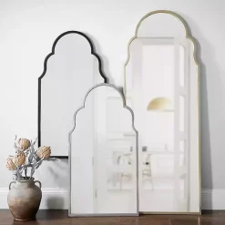 Kirklands Home Maria Metal Arch Wall Mirror Black Outlet