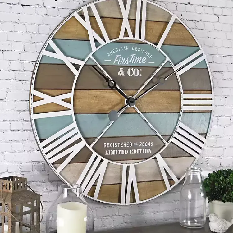 Kirklands Home Maritime Planks Wall Clock