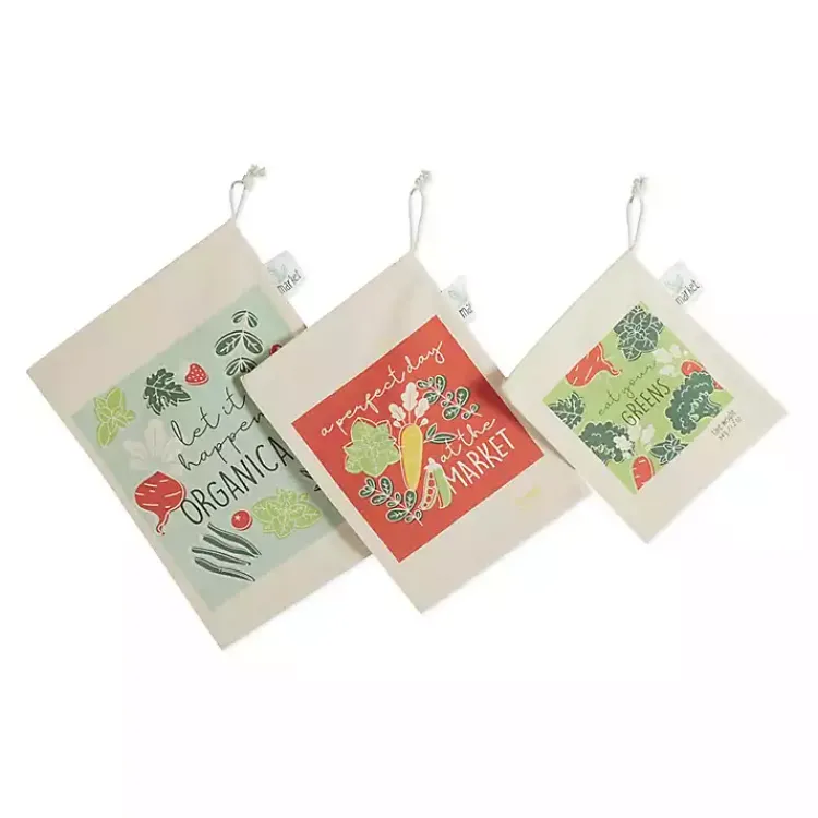 Kirklands Home Market Veggies Produce Bags, Set of 3 Discount