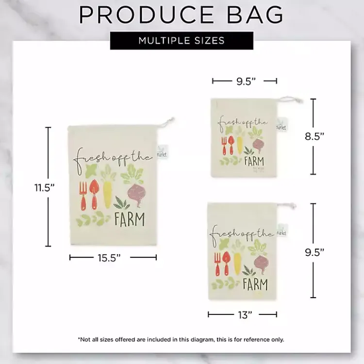 Kirklands Home Market Veggies Produce Bags, Set of 3 Discount