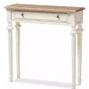 Kirklands Home Marquetterie Whitewashed Oak Top Console Table Outlet