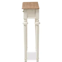 Kirklands Home Marquetterie Whitewashed Oak Top Console Table Outlet