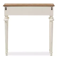 Kirklands Home Marquetterie Whitewashed Oak Top Console Table Outlet