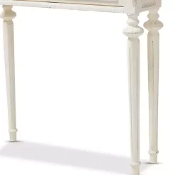 Kirklands Home Marquetterie Whitewashed Oak Top Console Table Outlet