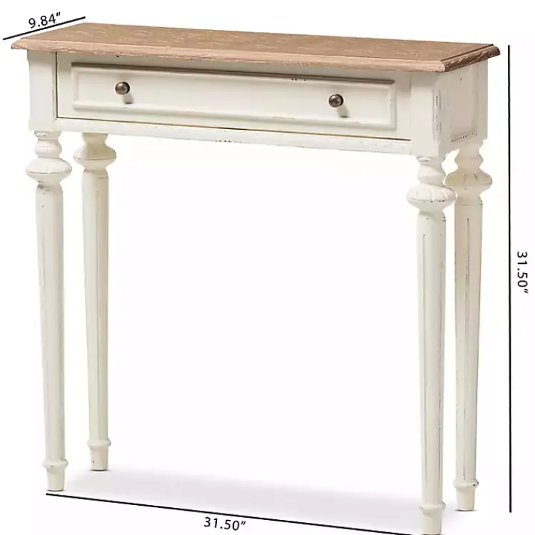 Kirklands Home Marquetterie Whitewashed Oak Top Console Table Outlet