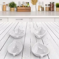 Kirklands Home Martha Stewart Ceramic Leaf Dishes, Set of 4 White Online
