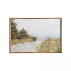 Kirklands Home Martha Stewart Lake Walk Framed Canvas Art Print Tan Best