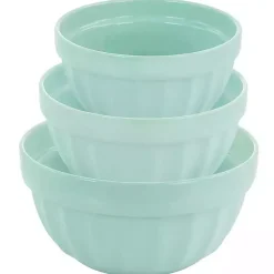 Kirklands Home Martha Stewart Mint Stoneware Bowls, Set of 3 Blue Sale