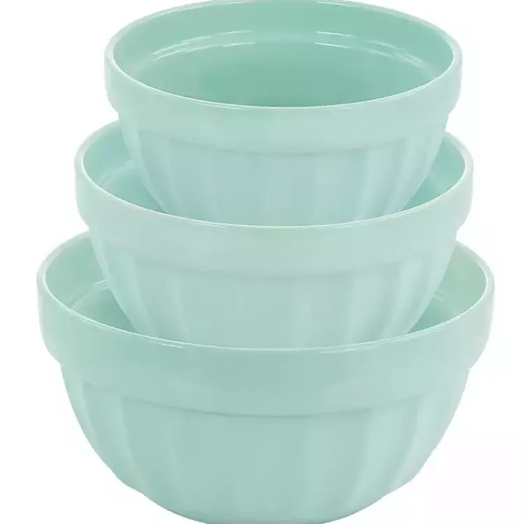 Kirklands Home Martha Stewart Mint Stoneware Bowls, Set of 3 Blue Sale