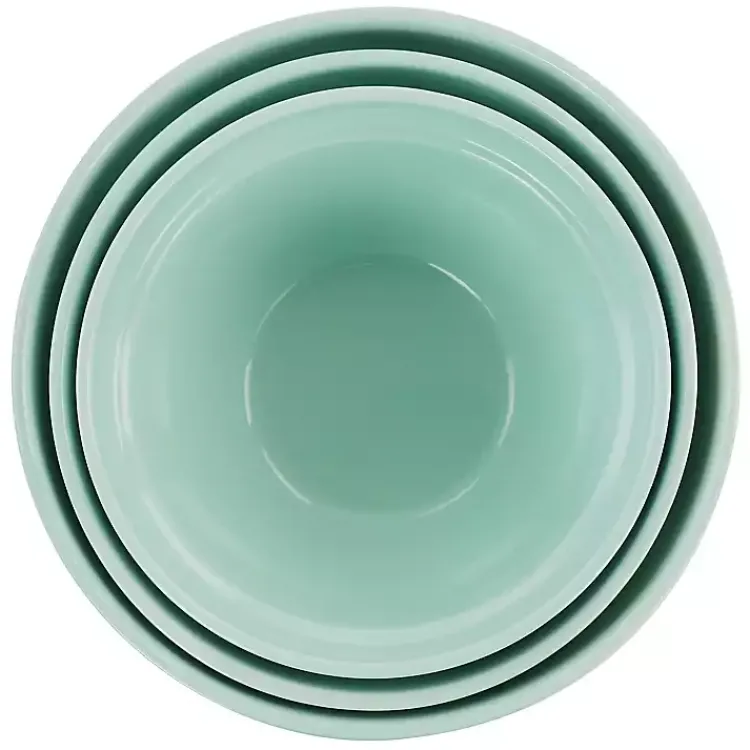 Kirklands Home Martha Stewart Mint Stoneware Bowls, Set of 3 Blue Sale