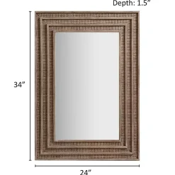 Kirklands Home Martha Stewart Natural Naomi Wall Mirror Brown Outlet