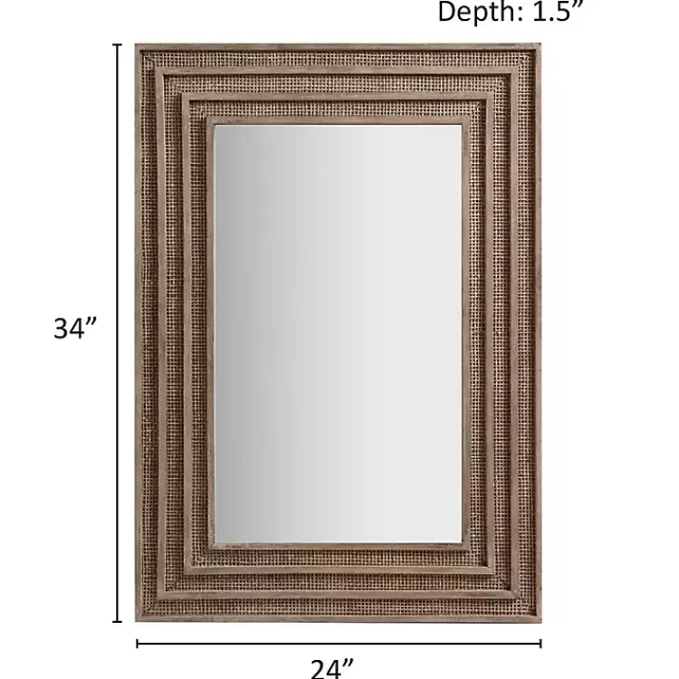 Kirklands Home Martha Stewart Natural Naomi Wall Mirror Brown Outlet
