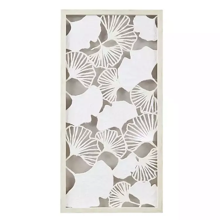 Kirklands Home Martha Stewart Rice Paper Ginkgo Leaf Wall Plaque White Hot