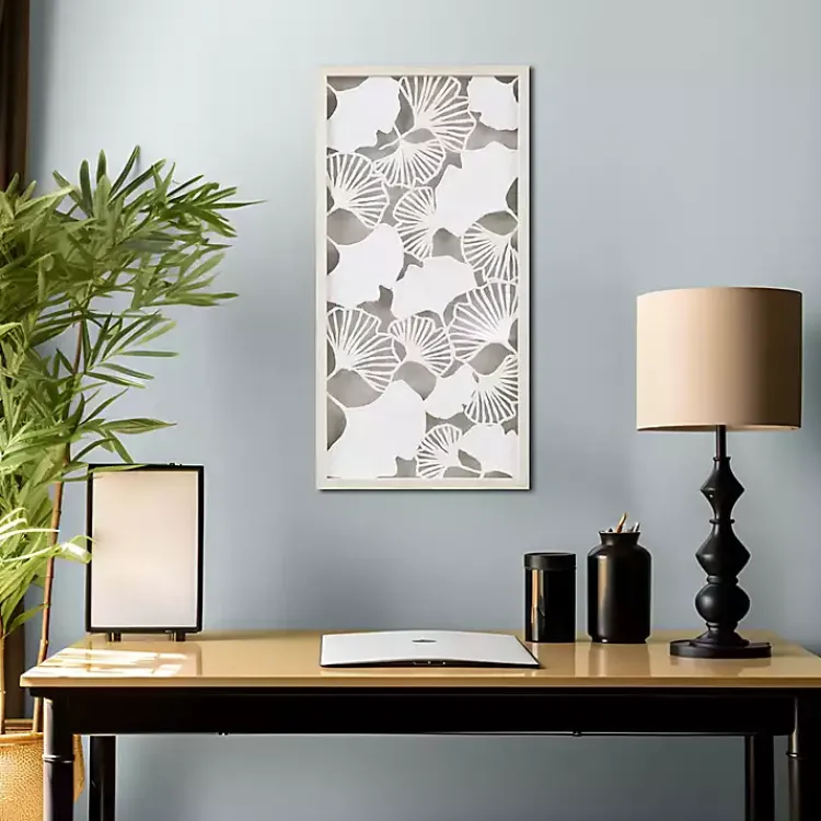 Kirklands Home Martha Stewart Rice Paper Ginkgo Leaf Wall Plaque White Hot