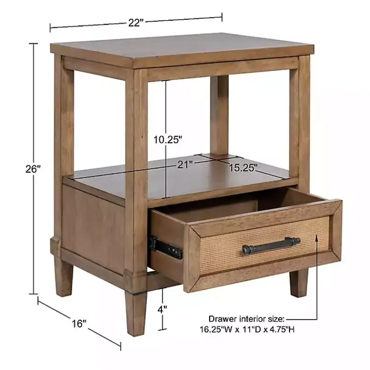 Kirklands Home Martha Stewart Toasted Almond Wood Nightsd Tan Sale