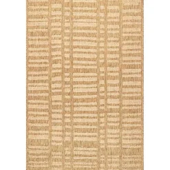 Kirklands Home Marti Banded Lines Outdoor Rug, 5x8 Tan Discount