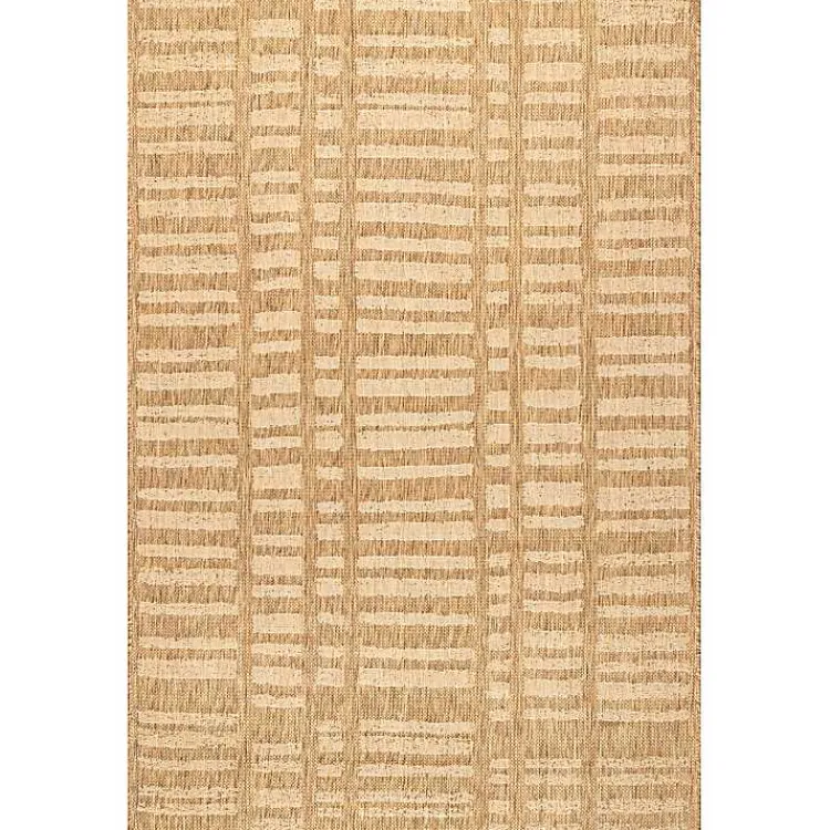 Kirklands Home Marti Banded Lines Outdoor Rug, 5x8 Tan Discount
