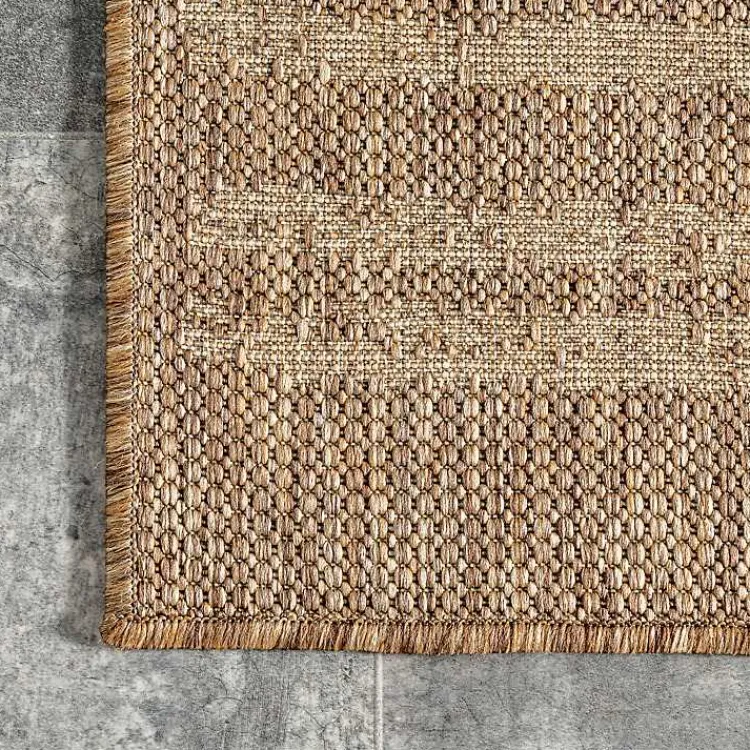 Kirklands Home Marti Banded Lines Outdoor Rug, 5x8 Tan Discount