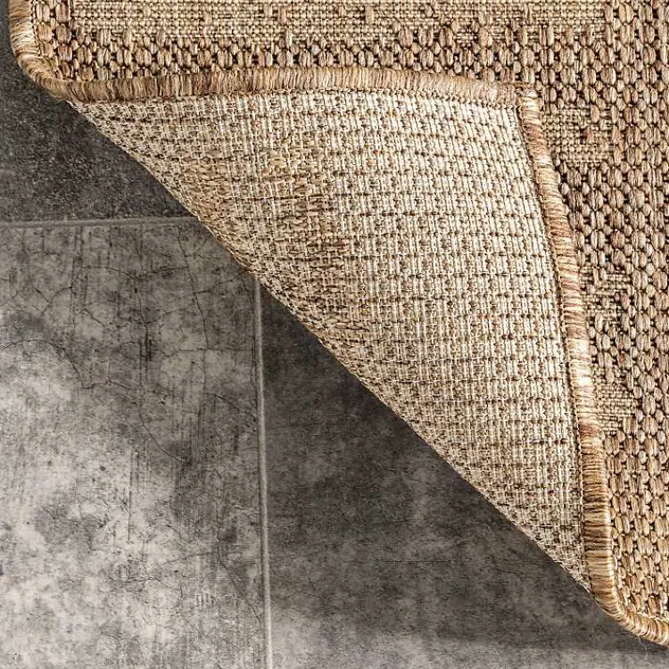 Kirklands Home Marti Banded Lines Outdoor Rug, 5x8 Tan Discount