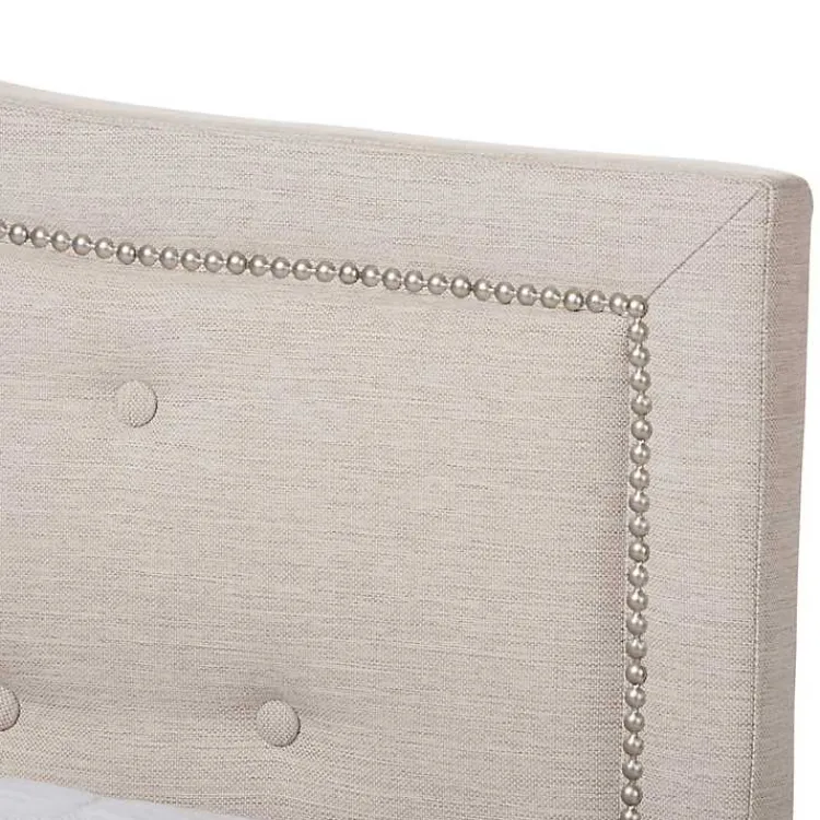 Kirklands Home Mary Beige Button Tufted King Bed Frame Ivory Best